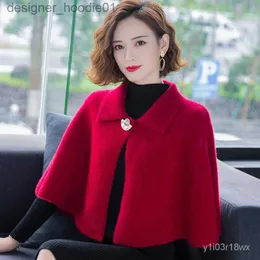 Kvinnokapp! Qipao Cape-stil yttre slitage2022New Korean Style Solid Color Inverness Women's All-Match Autumn and Winter Cardigan Wit L230914