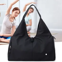 LU Yoga Bags Outdoor Waterproof Nylon Sports Gym Bags Men Women Training Fitness Travel Handbag Yoga Mat Sport Bag with shoes Compartment