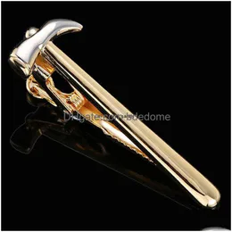 TIE Clips Çiçek Çekiç Makas Bakır Şerit Gömlekler İş Takım Elbise Emaye Altın Çubuk Kumkalar Boyun Bağlantıları Erkekler için Takılar Hediye Dhecg