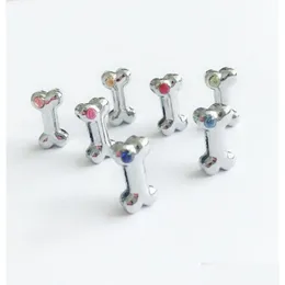 Ciondoli 30 pezzi 8 mm colore misto uno strass osso di cane lettere diapositive accessori fai da te fit braccialetto nome animale domestico collari cinture telefono goccia D Otv42