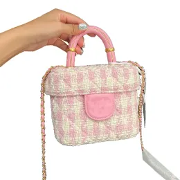 Klasyczne mini tweed torebki torebki torebki słynne marka na pikowana matelasse torby crossbody Najwyższa jakość kosmetyka torebki próżności luksusowe designerskie torebka hurtowa torebka hurtowa