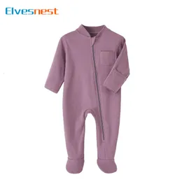 Rompers Fashion Solid Color born Clothes Girls Bodysuits Spring Autumn Baby Boy Cotton Long Sleeve Footies 3 12 Months 230914