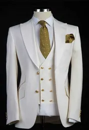 Herrdräkter blazrar senaste design två knapp man affärsdräkter brudgummen tuxedos topp lapel män party kappa 3 stycken kostymer uppsättningar (jacka+byxor+väst+slips) K44 L230914