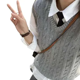 Women Sweater Ralphs Laurens Women's Knitwear Top Quality RL Pony Embroidered V-neck Knitted Vest Academy Fried Dough Twists Grey Sweater