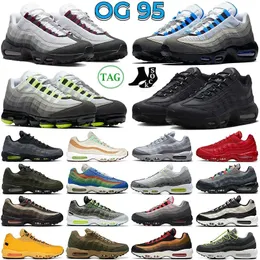 OG 95 Running Shoes Men Women 95s Max Crystal Blue Dark Beetroot Triple Black Neon Neon Red Midnight Navy Smoke Gray Maxs Mens Mens Sneakers Sneakers