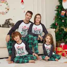 Xmas letter Pajamas Christmas Matching Pajamas Set Home Clothing Mother Daughter Father Son Rompers Sleepwear dog Outfit