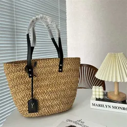 ybag Letter Beach Bags Women Designer Bag Fashion Straw tote Bag Raffia Beach Totes Shoulder Large Shopping Travel Bags Book Designers Handbags 230421