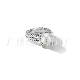 Tasarımcı dy inci ring lüks üst moda iplik moda stili elmas gömme yeni aksesuarlar yüksek kaliteli mücevher yüksek kaliteli moda romantik sevgililer günü hediyesi
