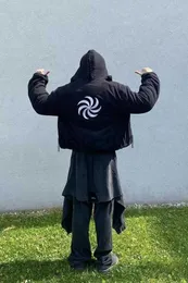 Herrtröjor tröjor veteements hoodie högkvalitativ män huva täckt hoodie tröja svart georgia mask tröja lös skak fleece coat x0914