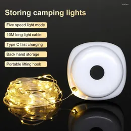 Strings LED Camping Lamp Strip Atmosphere 10M Length IP67 Waterproof Recyclable Light Belt Outdoor Garden Decoration For Tent Room