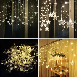 Saiten 96 LED Stern String Vorhang Fenster Licht Weihnachtsbeleuchtung für Hochzeit Party Dekor Halloween Dekoration