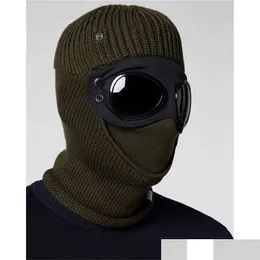 Taktische Haube Taktische Kapuze Zwei Objektiv Windschutz Mützen Outdoor Baumwolle Gestrickte Männer Maske Casual Männlich SKL Caps Hüte Schwarz Grau Drop Deliv Dhydm