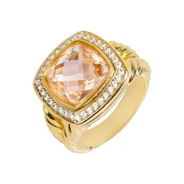 Projektant DY Ring Luksus Top 11 mm kablowy Klasyn Klasyczny pierścień gorąca sprzedaż Akcesoria pierścionkowe Wysokiej jakości biżuteria Wysoko jakościowa moda romantyczna walentynkowa prezent