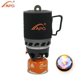 APG 1400ml Taşınabilir Yürüyüş Kampı Gaz Sobası Brülörleri Sistemi ve Aksiyessiz Pişirme3214