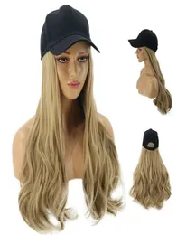 8 Renk Ayarlanabilir Kadın Şapkalar Siyah kapalı dalgalı saç uzantıları Allinone kadın beyzbol şapkası y2007148478077