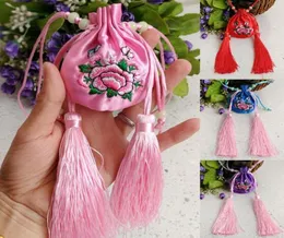 Ship 20pcs Handmade High quality 88cm Chinese Fortune Brocade Brocart Bag Tassel Jewelry Bags Wedding Party Gift Bags with L3121006