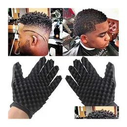 Hårborstar Magic Curl Sponge Gloves For Barbers Wave Twist Brush Styling Tool Curly Care 10st Drop Delivery Products Tools DHQN8