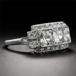 Ślub 2 karatowy biały pierścionek z diamentem srebrny s925 szterling bague bizuteria dla kobiet Anilos Silver 925 Biżuteria drobna 2 karatowa pierścień dla kobiet 230914