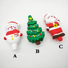 Christmas theme Silicone Pipe smoke accessories Cartoon portable pipe for Dry Herb Tobacco unbreakable Easy to clean dab rig on Holidays