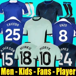 23 24 Enzo CFC Nkunku Soccer Jerseys Collection Mudryk Gallagher Sterling Jersey 2023 2024 Fofana Black Out Football Shirt Cucurella Mash Up Kits Caicedo 666