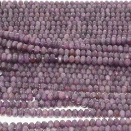 Свободные драгоценные камни, натуральный фиолетовый сапфир, граненые бусины-рондели, толщина 4,8 мм, около 3 мм, с загрязнениями и небольшими дефектами
