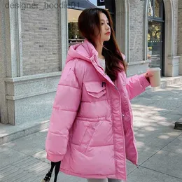 Women's Down Parkas Womens Winter Oversize Jacket Overcoat Fashion Hooded Loose Parka Mujer Thick Down Cotton Padded Quilted Coats Female Parkas 220812 L230915