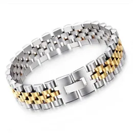 10mm 15mm ouro prata aço inoxidável pulseira de relógio elo de corrente pulseira para mulheres homens casal punk rock hiphop bicicleta motociclista watchc292x