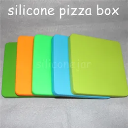 pizza box design Tobacco Smoking Storage case Tray silicone 200ml large capacity wax container smoking tool square dab pizza conta251L