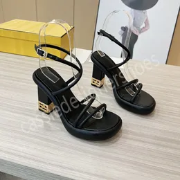 2023 pista de luxo marca couro bling sandálias para mulher quadrado salto alto bombas femininas sapatos banquete senhoras mules verão mujer