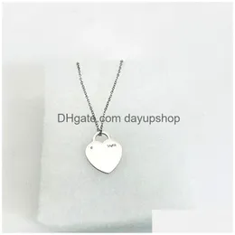 New Chain Necklace 15Mm 19Mm Heart Pendant Womens Stainless Steel Couple Jewelry Valentine Day Gift For Girlfriend Accessories Drop Delivery