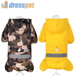 Dresspet Pet Dog Raincoat 100% Vattentät polyesterrockjacka för små medelstora hundar Rainkläder XXL Y200917260M