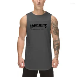 Débardeurs pour hommes été maille Stringer Singlet décontracté respirant Fitness gilet hommes Streetwear formation T-shirts