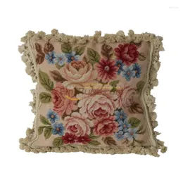 Pillow Needlepoint Floss Hold National Knitting Needle Embroider Cross-stitch Rococo Cloth Art European-style Bedroom