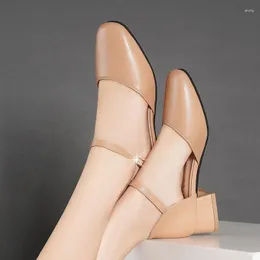 Geklede schoenen Dames in de uitverkoop 2023 Mode Basic Hoge hakken Elegante ondiepe pumps Vierkante neus Effen dames