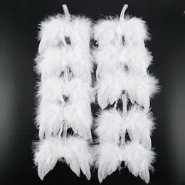 White Feather Wing Lovely Chic Angel Christmas Tree Decoration Hanging Ornament Home Party Wedding Ornaments Xmas3177