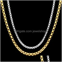 Catene placcate oro 18 carati e collane girocollo in argento sterling 925 per gioielli da donna e uomo 16 18 20 22 24 pollici Consegna a goccia Dhf0I