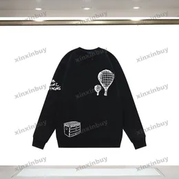 Xinxinbuy Men Designer Hoodie Sweatshirt 23SS Graffiti Hot Air Balloon Print Långärmad kvinnor svart grön brun grå S-XL