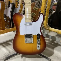 Yeni TL Elektrik Gitar Vintage Sunburst Renk Tek Bağlayıcı Beyaz Pickguard Akçaağaç Klavye Ücretsiz Nakliye Yüksek Kalite Guitara