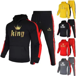 Heißer Verkauf Herren-Trainingsanzug mit Kapuze, Sweatshirts und Jogginghose, hochwertige männliche Alltags-Freizeitsport-Jogginganzug-Turnhallen-Hoodie-Outfits