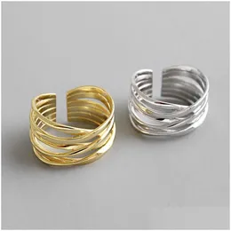 Weitere neue offene Ringe aus Weißgold / 18 Karat mit Farbwicklung, 100 % 925er Sterlingsilber, Mti Layer Twining, verstellbarer Ring, Drop-Lieferung, Schmuck. Finden Sie Dhyhw