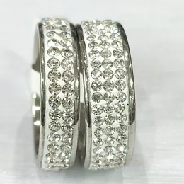 500 peças 2 fileiras 3 fileiras de cristal de zircônia anéis de strass completos prata aço inoxidável anéis CZ natal