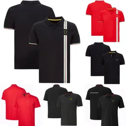Футболки поло с лацканами команды F1, футболки для гонщиков Формулы 1 с короткими рукавами, летние дышащие футболки для любителей автомобилей, мужские футболки большого размера, 210D