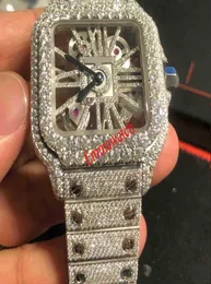 2022 New Skeleton Sier Moiss Anite Diamonds Watch Pass TT Quartz Movement Top Quality Men Luxury Iced Out Sapphire Watch With Box 5223781
