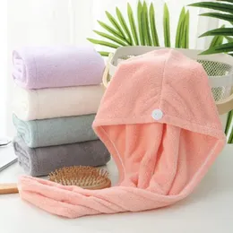 Microfiber Hair Dry Wrap Drying Towels Care Cap Wrapped Bath Caps Button Original Magic Instant Women Super Absorbent Quick-Drying G0915