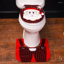 Toilet Seat Covers Christmas Decoration Supplies Creative Cartoon Santa Elk Snowman Cover Bathroom Accessories