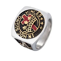 Cluster Rings 316 Stainless Steel Masonic Regalia Royal Crown Princess Knights Templar Cross In Hoc Signo Vincess Masonary Jewelry For Dhf17