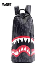 Bolso de diseño de tiburón de PU, mochila de lujo con rejilla de 156 pulgadas para hombre, mochila de viaje para ordenador portátil de gran capacidad para hombre, mochila escolar 2555476