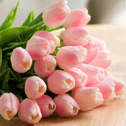 Tulip sztuczne kwiaty Pu Wystrój ślubu symulacja Bukiet Bukiet Calla Real Touch Flores Para Home Garden GA79224S