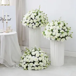 装飾的な花45cm70cmカスタム大きな人工花玉結婚式のテーブルセンターピーススタンド装飾幾何学棚パーティーステージdi zz