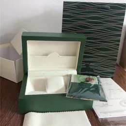 Qualidade Verde Escuro Caixas Original Woody Watch Box Papers Gift Bag para 116600 Watches264Z